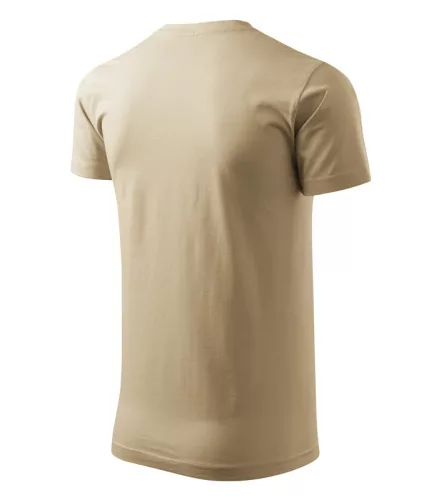 Férfi környakas póló, homok, 160 g/m² (12908)