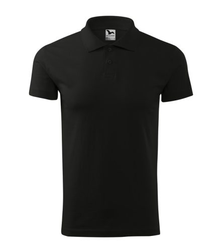 Férfi galléros póló, fekete, 180 g/m² (20201)
