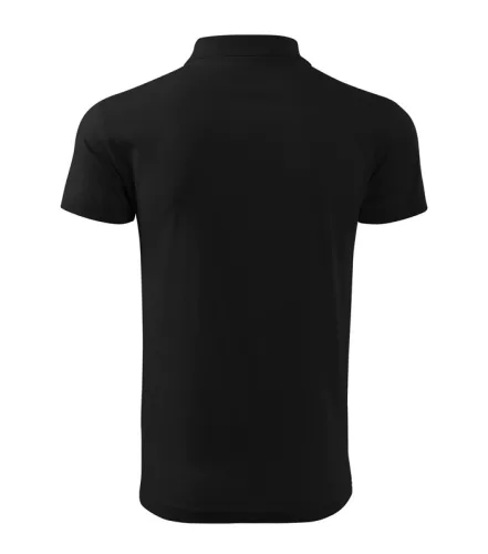 Férfi galléros póló, fekete, 180 g/m² (20201)