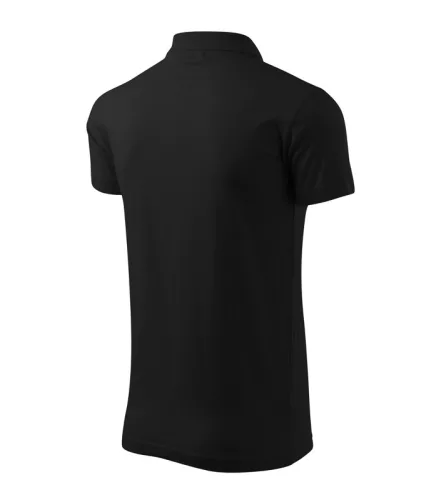 Férfi galléros póló, fekete, 180 g/m² (20201)