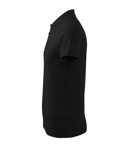 Férfi galléros póló, fekete, 180 g/m² (20201)