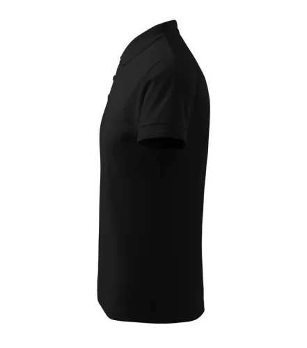 Férfi galléros pique póló, fekete, 200 g/m² (20301)