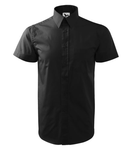 Férfi rövid ujjú ing, fekete, 120 g/m² (20701)