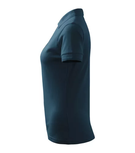 Női galléros pique póló, tengerészkék, 200 g/m² (21002)