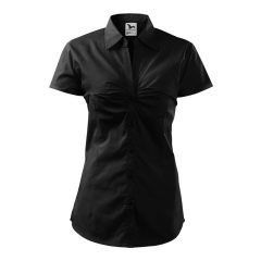 Női rövid ujjú ing, fekete, 120 g/m2 (21401)