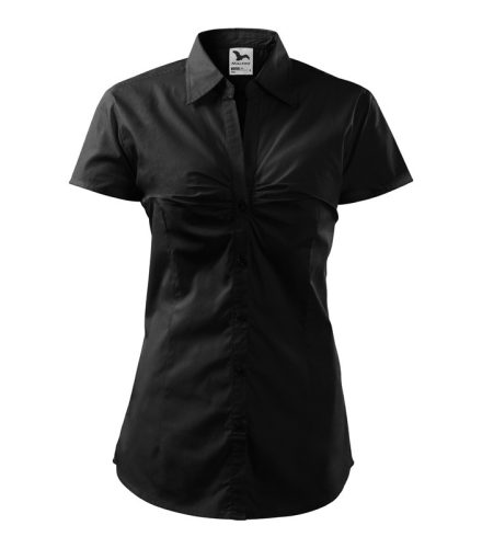Női rövid ujjú ing, fekete, 120 g/m2 (21401)