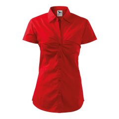 Női rövid ujjú ing, piros, 120 g/m² (21407)