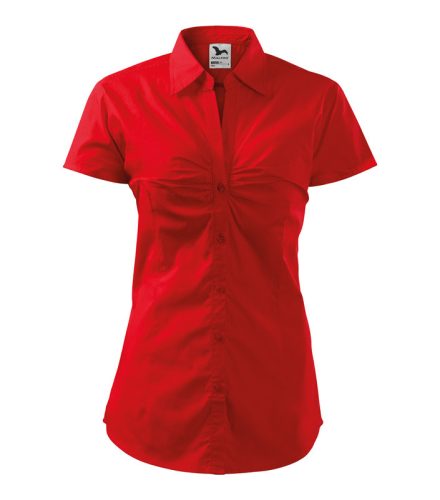 Női rövid ujjú ing, piros, 120 g/m² (21407)