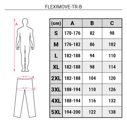 4-irányban elasztikus derekasnadrág (FLEXIMOVE-TR-B)