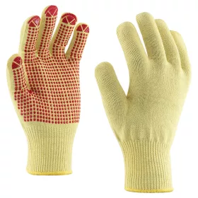   Egyszálas kötött Kevlar® kesztyű, PVC pontozással (MAMMOTH-1T-DOT)
