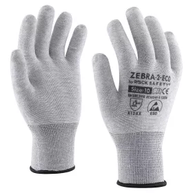 Karbonszálas poliészter ESD kesztyű mártás nélkül, gazdaságos változat (ZEBRA-2-